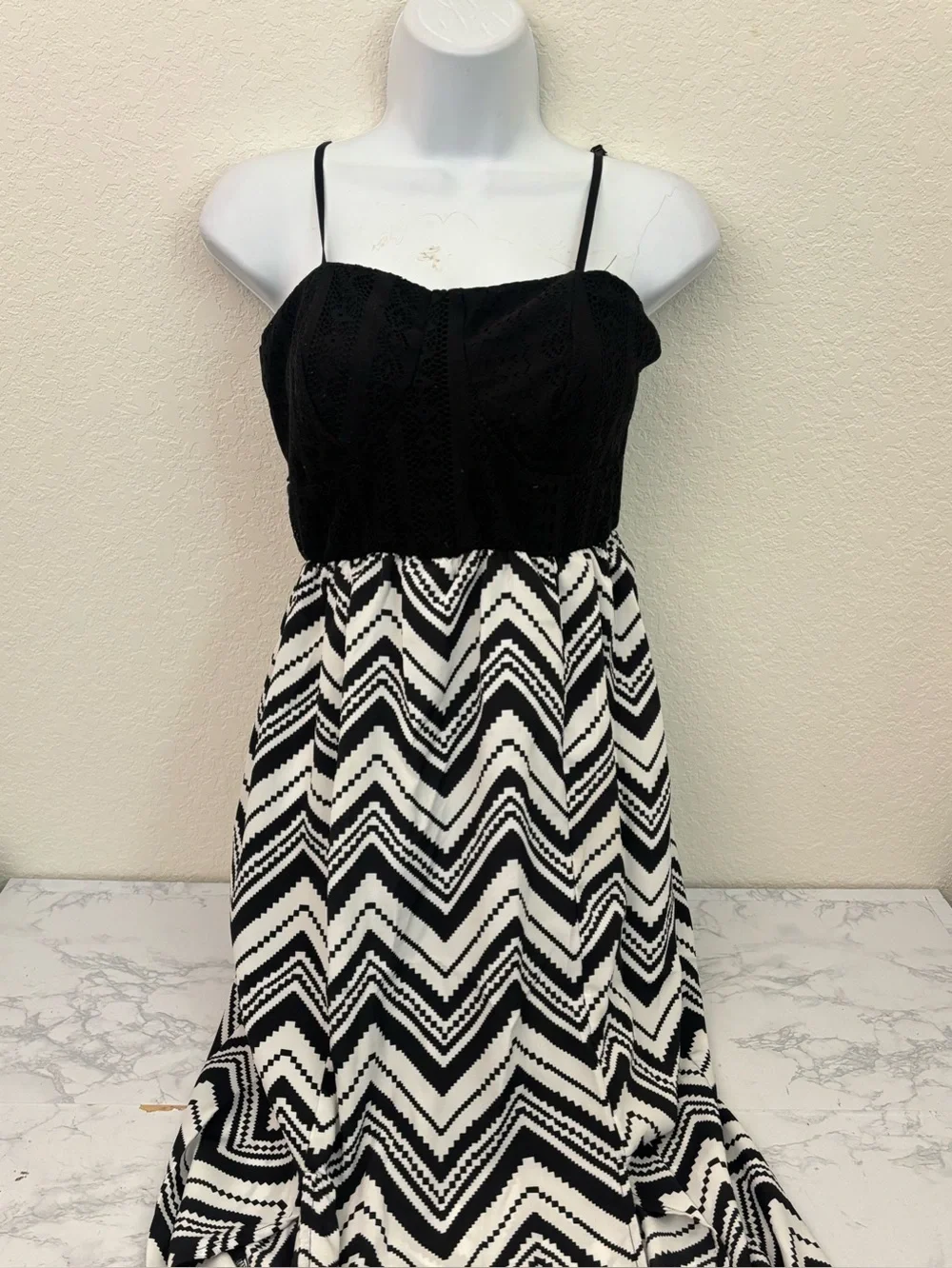 No Boundaries Chevron Maxi Dress Sleeveless Size M 7-9 Juniors Lot Of 2 - Picture 2 of 8